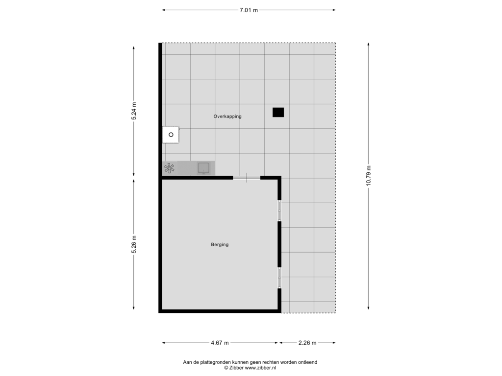 Bekijk plattegrond van Overkapping van Eibergsestraat 15