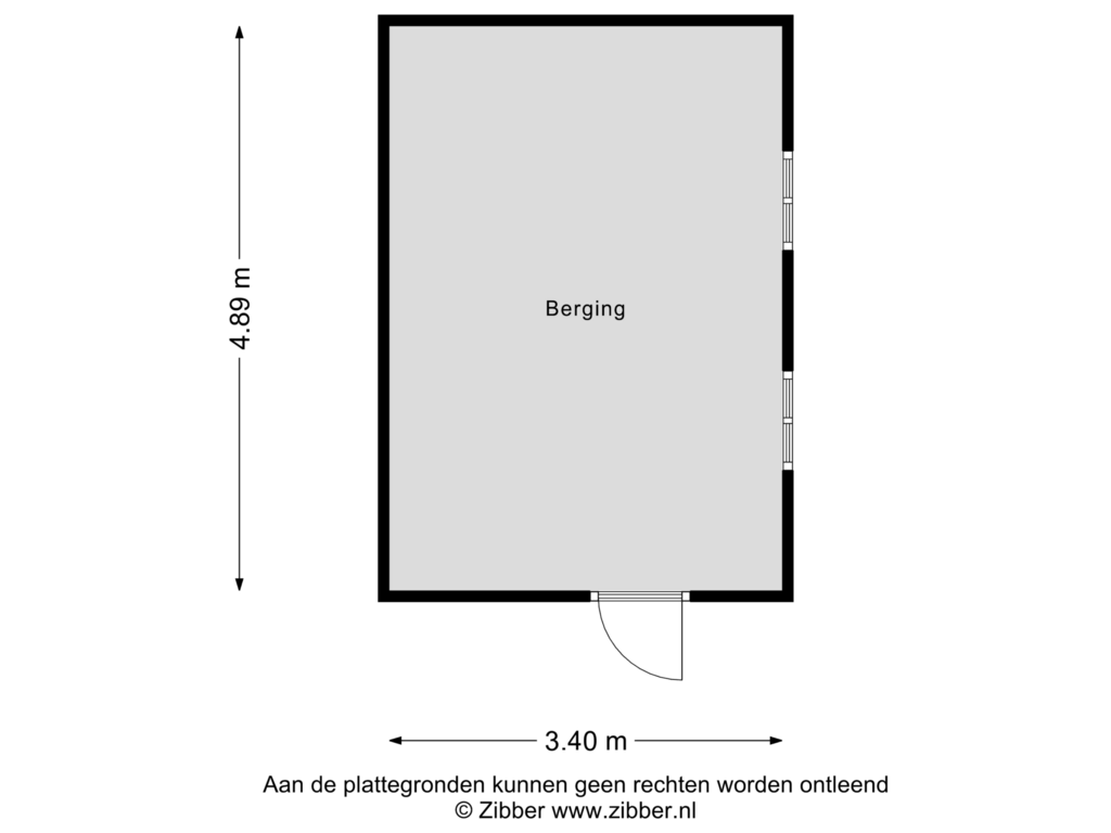 Bekijk plattegrond van Berging van den Dam 23