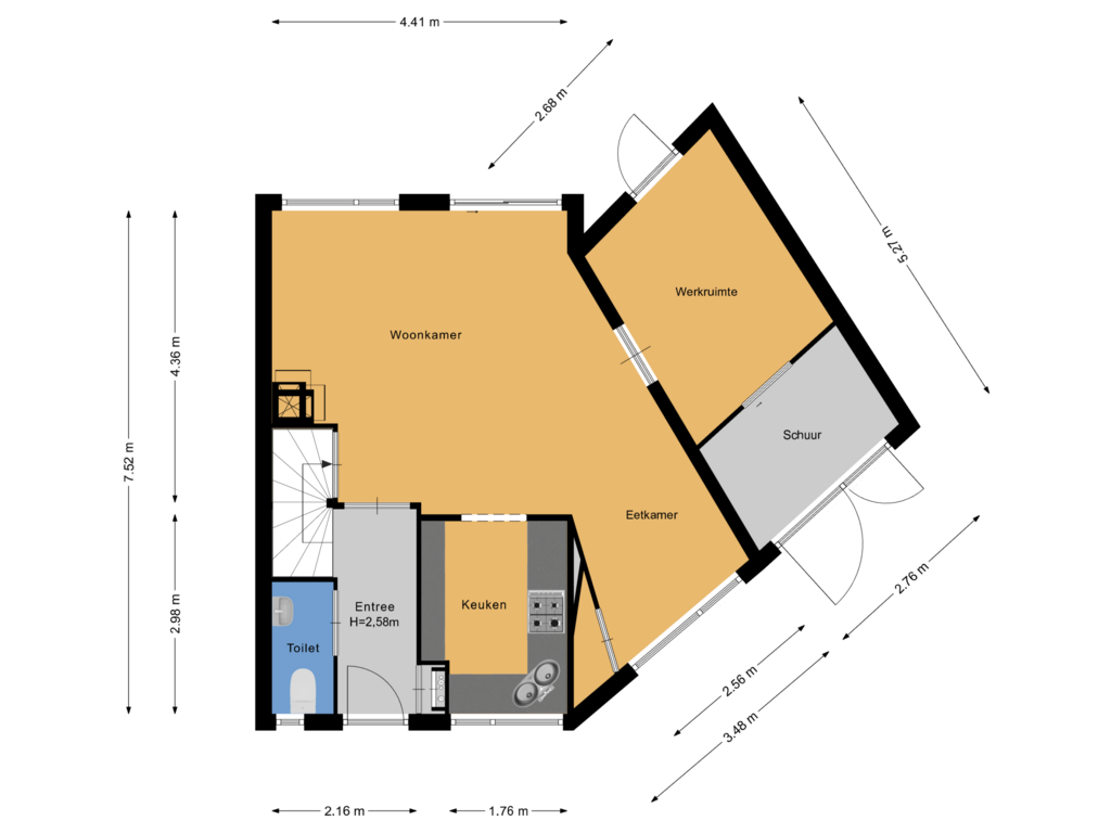 Bekijk plattegrond van Begane grond van Boomklever 22