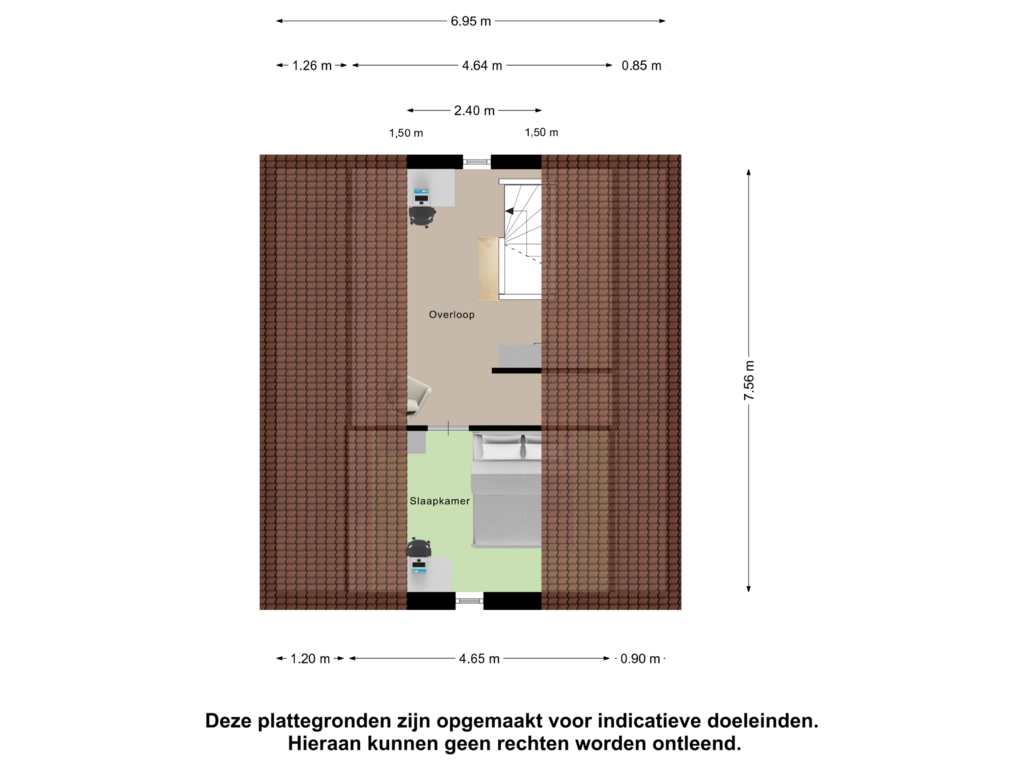 Bekijk plattegrond van Tweede Verdieping van Liniestraat 2