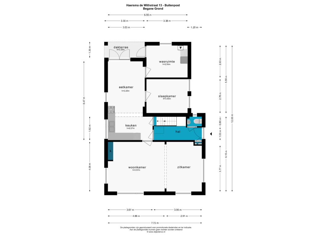 Bekijk plattegrond van BEGANE GROND van Haersma de Withstraat 13