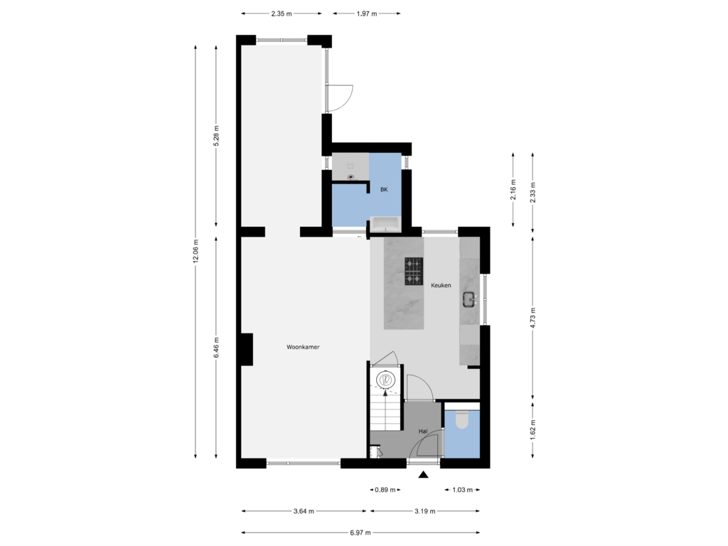 View floorplan of Begane Grond of O Lv Vrouw ter Duinenln 95