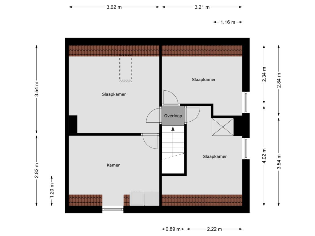 View floorplan of 1e Verdieping of O Lv Vrouw ter Duinenln 95