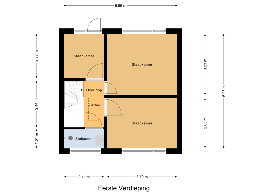 Bekijk plattegrond van Eerste Verdieping van ten Houtenstraat 1