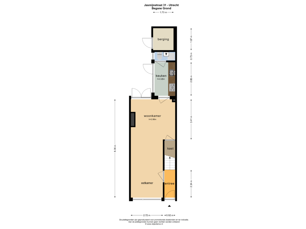 Bekijk plattegrond van BEGANE GROND van Jasmijnstraat 31