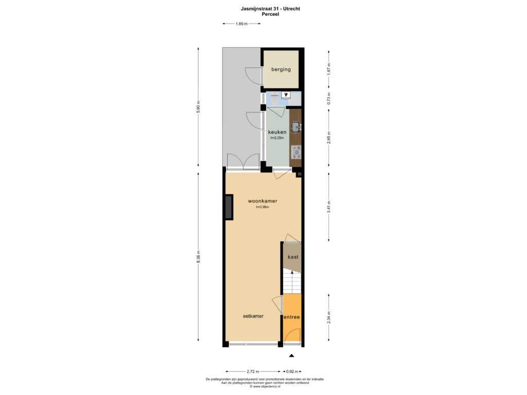 Bekijk plattegrond van PERCEEL van Jasmijnstraat 31