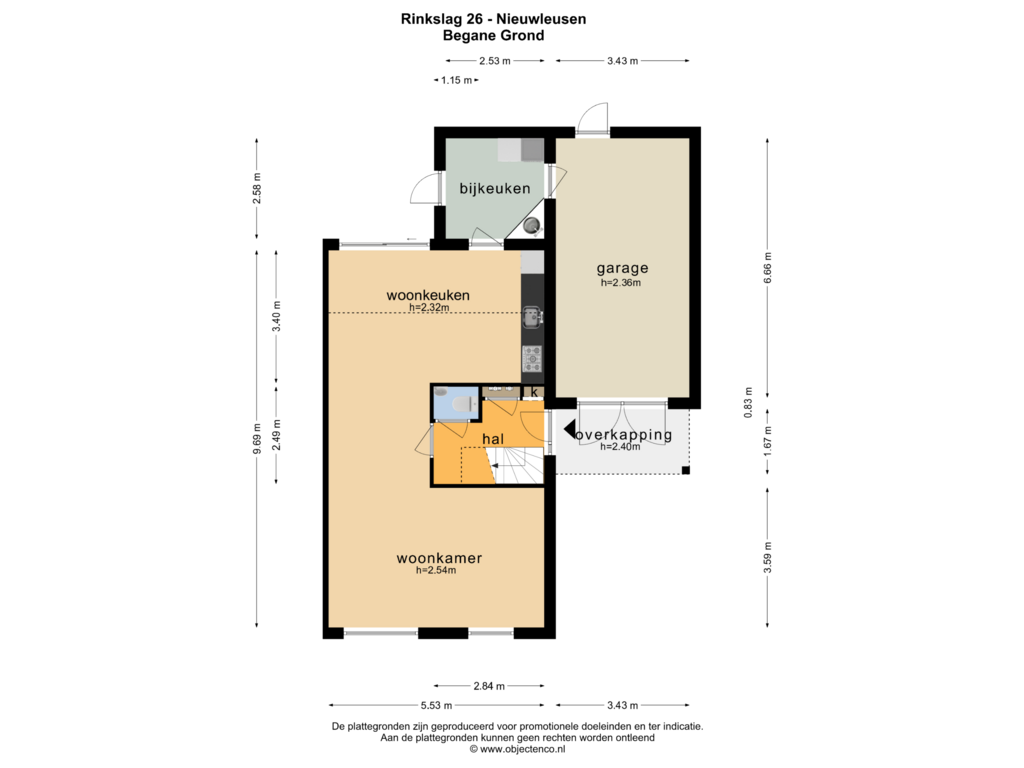 View floorplan of BEGANE GROND of Rinkslag 26