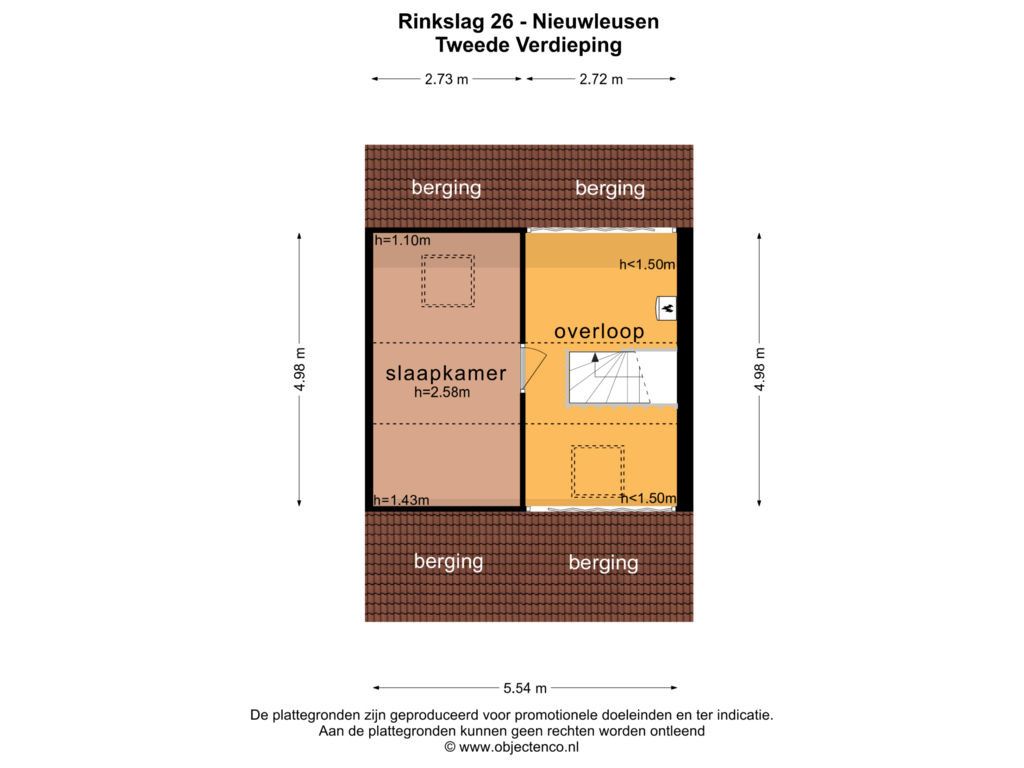 View floorplan of TWEEDE VERDIEPING of Rinkslag 26