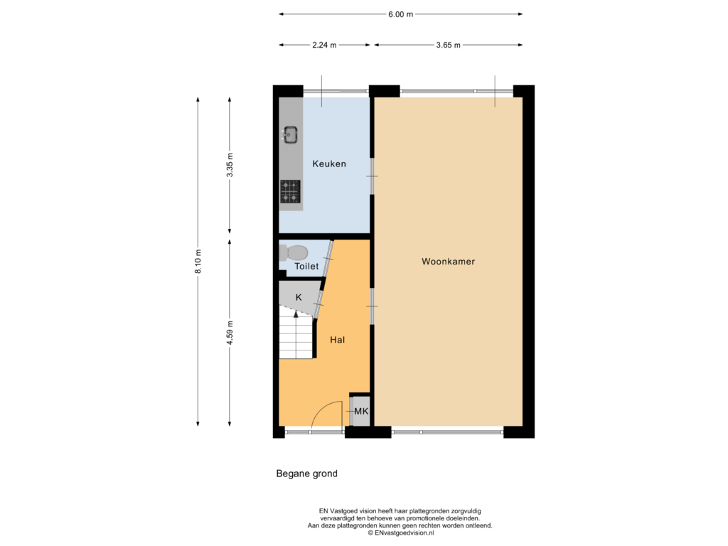 Bekijk plattegrond van Begane grond van Goesinnestraat 2