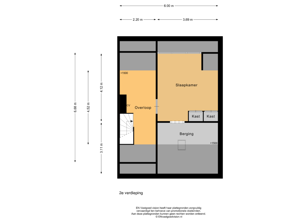 Bekijk plattegrond van 2e verdieping van Goesinnestraat 2