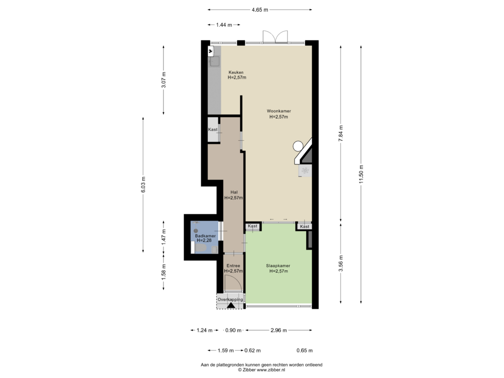 View floorplan of Begane grond of Jaersveltstraat 14-C