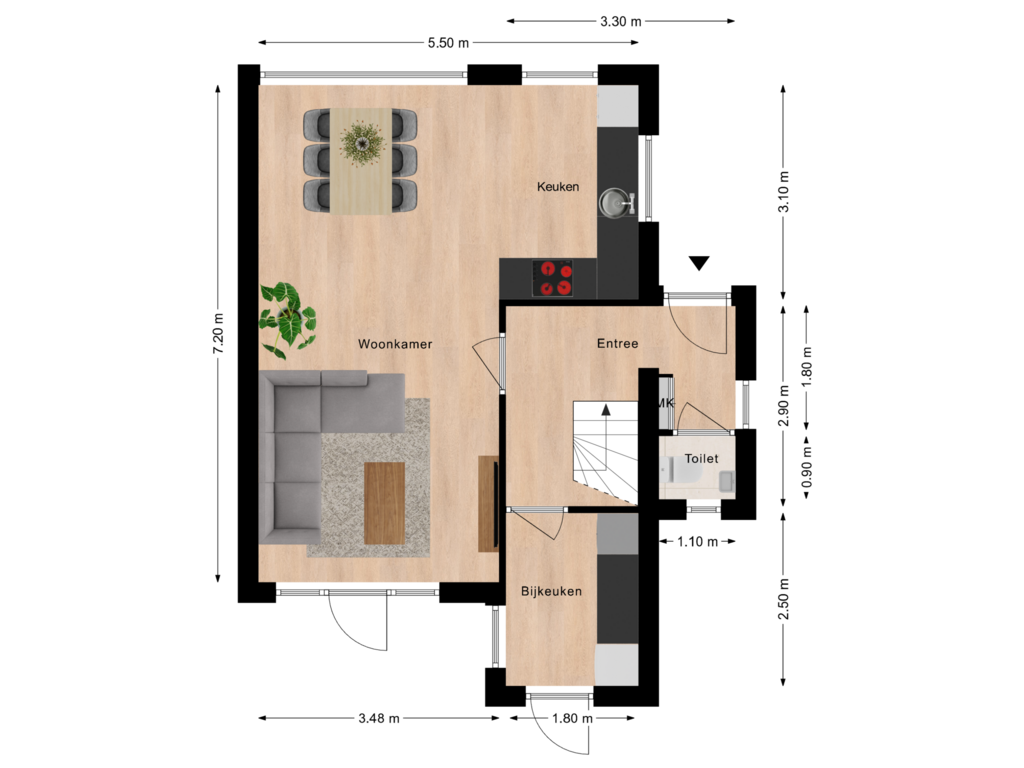 Bekijk plattegrond van Begane Grond van Troelstrastraat 52