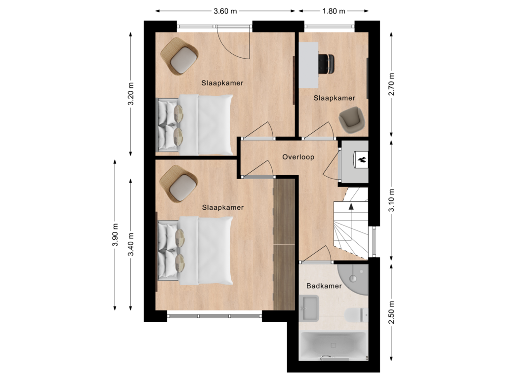 Bekijk plattegrond van 1e Verdieping van Troelstrastraat 52