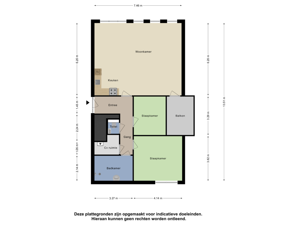 View floorplan of Appartement of IJsvogelpassage 119