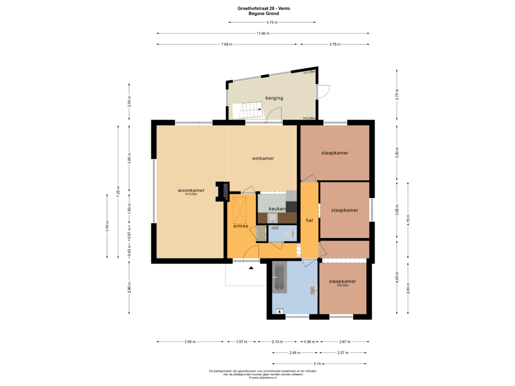 Bekijk plattegrond van BEGANE GROND van Groethofstraat 28