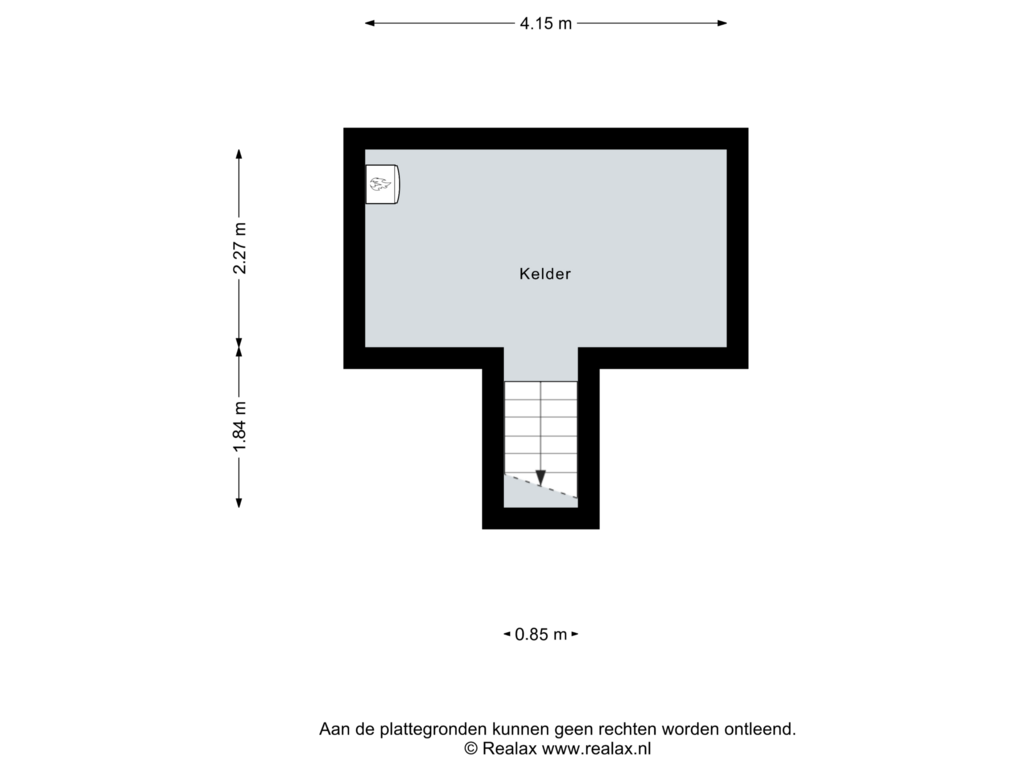 Bekijk plattegrond van Kelder van Quickbornlaan 5