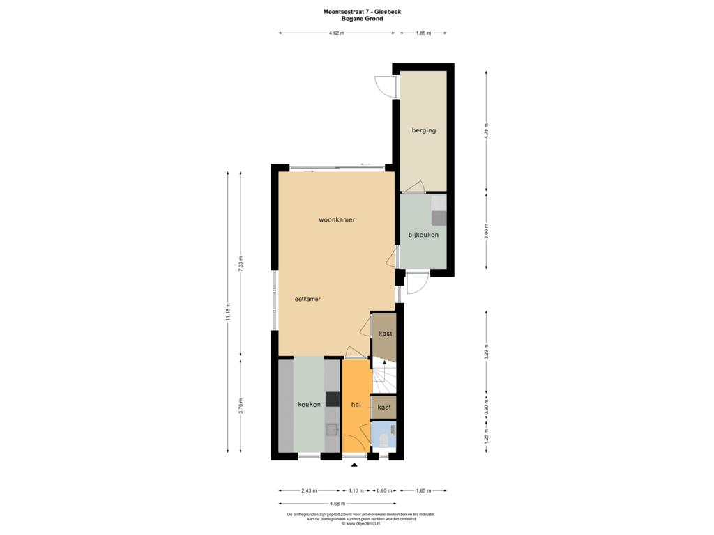 Bekijk plattegrond van BEGANE GROND van Meentsestraat 7