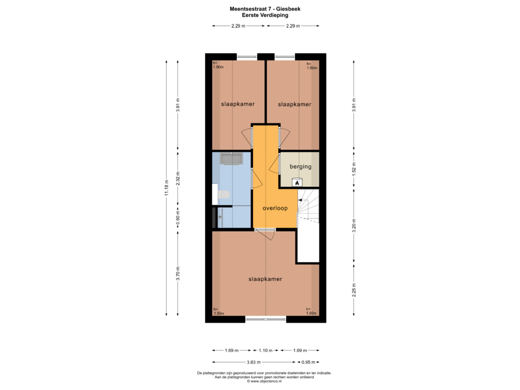 Bekijk plattegrond van EERSTE VERDIEPING van Meentsestraat 7