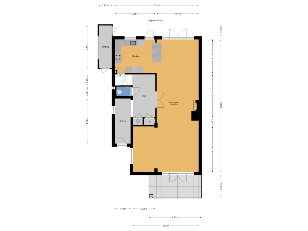 Bekijk plattegrond van Begane Grond van Nieuwe Parklaan 116