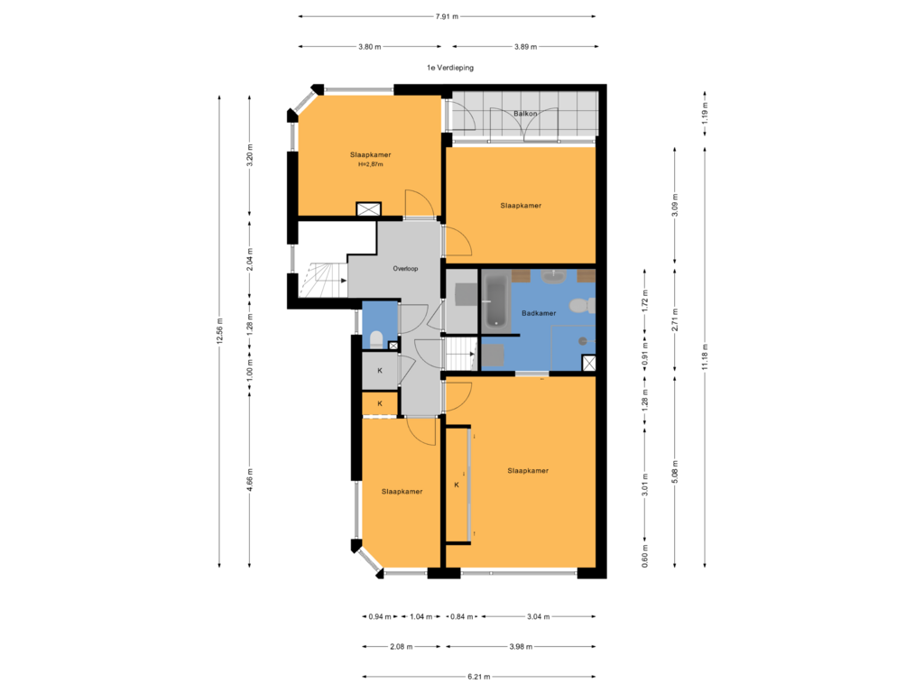 Bekijk plattegrond van 1e Verdieping van Nieuwe Parklaan 116