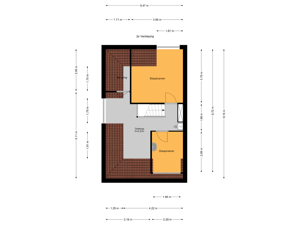 Bekijk plattegrond van 2e Verdieping van Nieuwe Parklaan 116