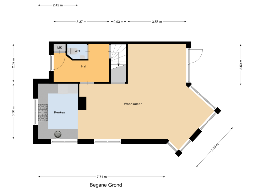 View floorplan of Begane Grond of Muzenlaan 38