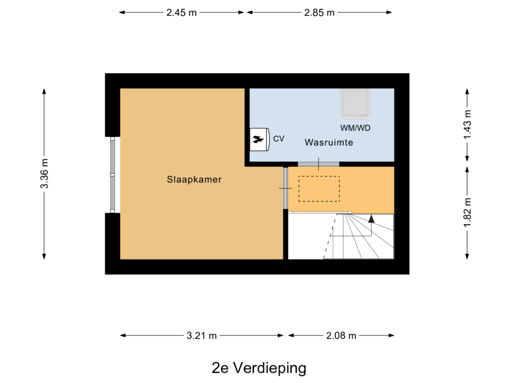 View floorplan of 2e Verdieping of Muzenlaan 38