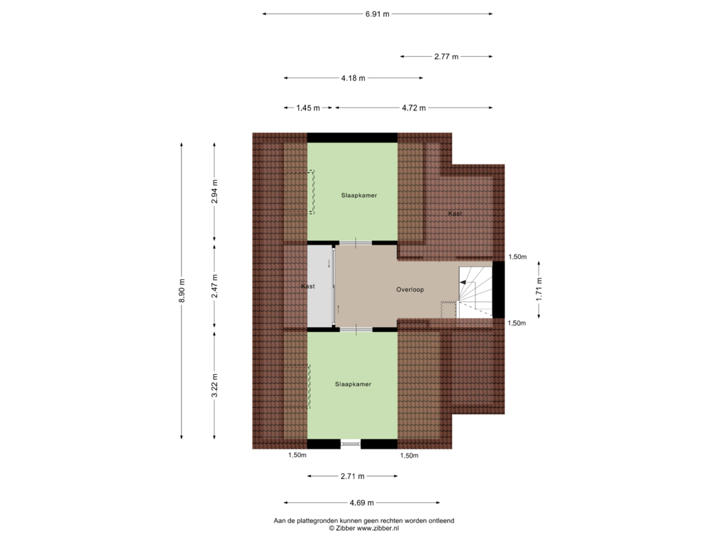 View floorplan of Tweede Verdieping of Schutsboomstraat 74