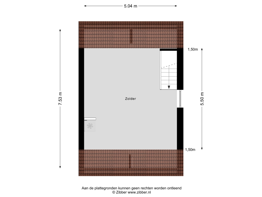 View floorplan of Zolder of Schutsboomstraat 74