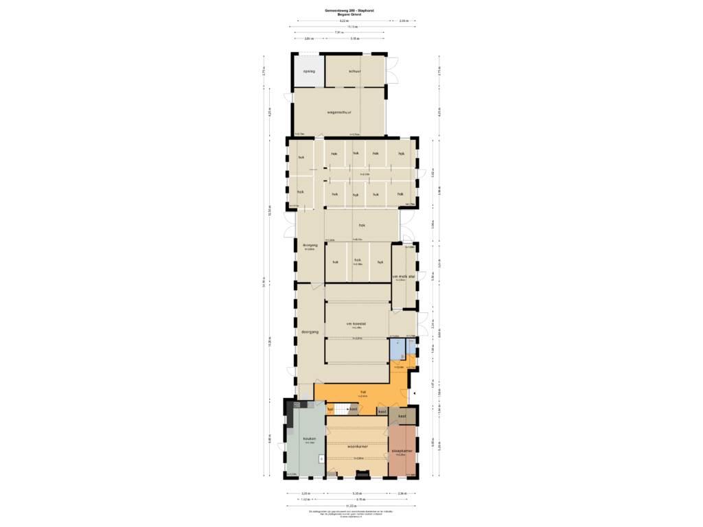 View floorplan of BEGANE GROND of Gemeenteweg 200