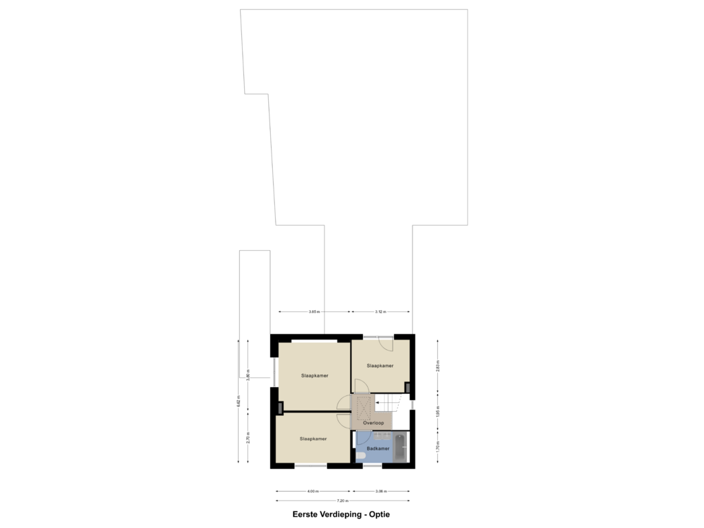 View floorplan of Eerste Verdieping - Optie of Daalakkerstraat 17