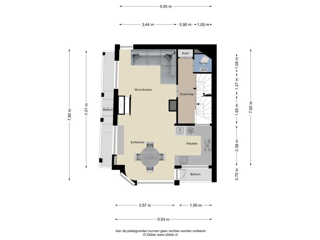 Bekijk plattegrond van Eerste Verdieping van Emmastraat 32