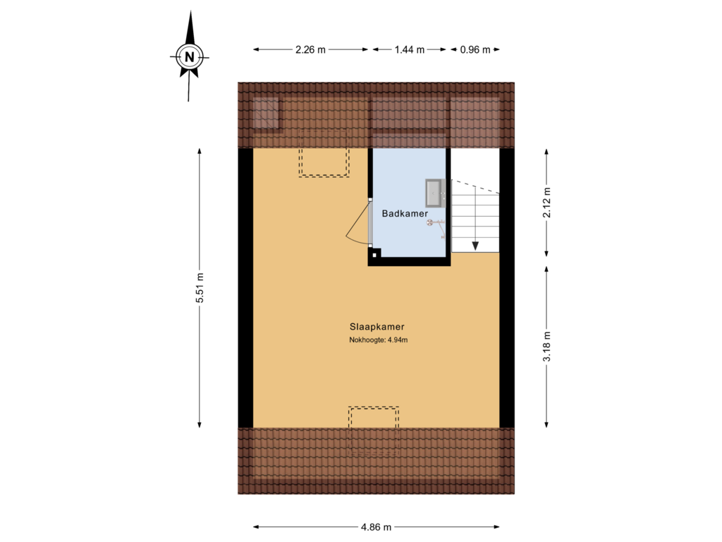 Bekijk plattegrond van 1e verdieping van Pietje de Fluiterhof 5