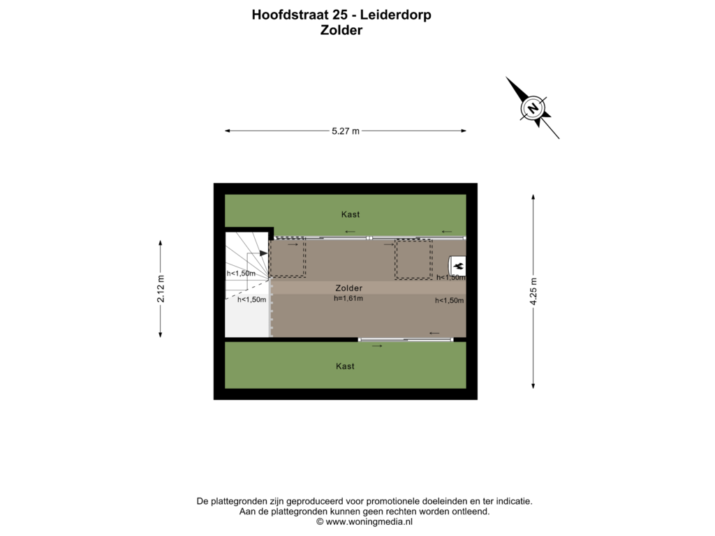 Bekijk plattegrond van Zolder van Hoofdstraat 25