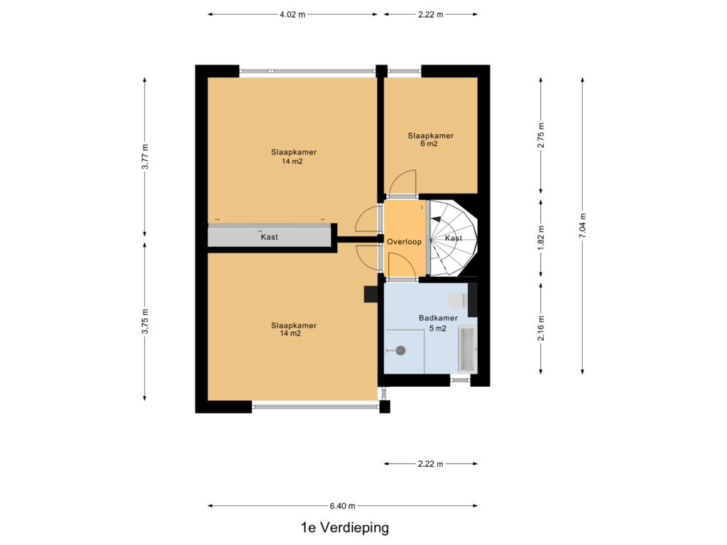 View floorplan of 1e Verdieping of Meerndijk 25