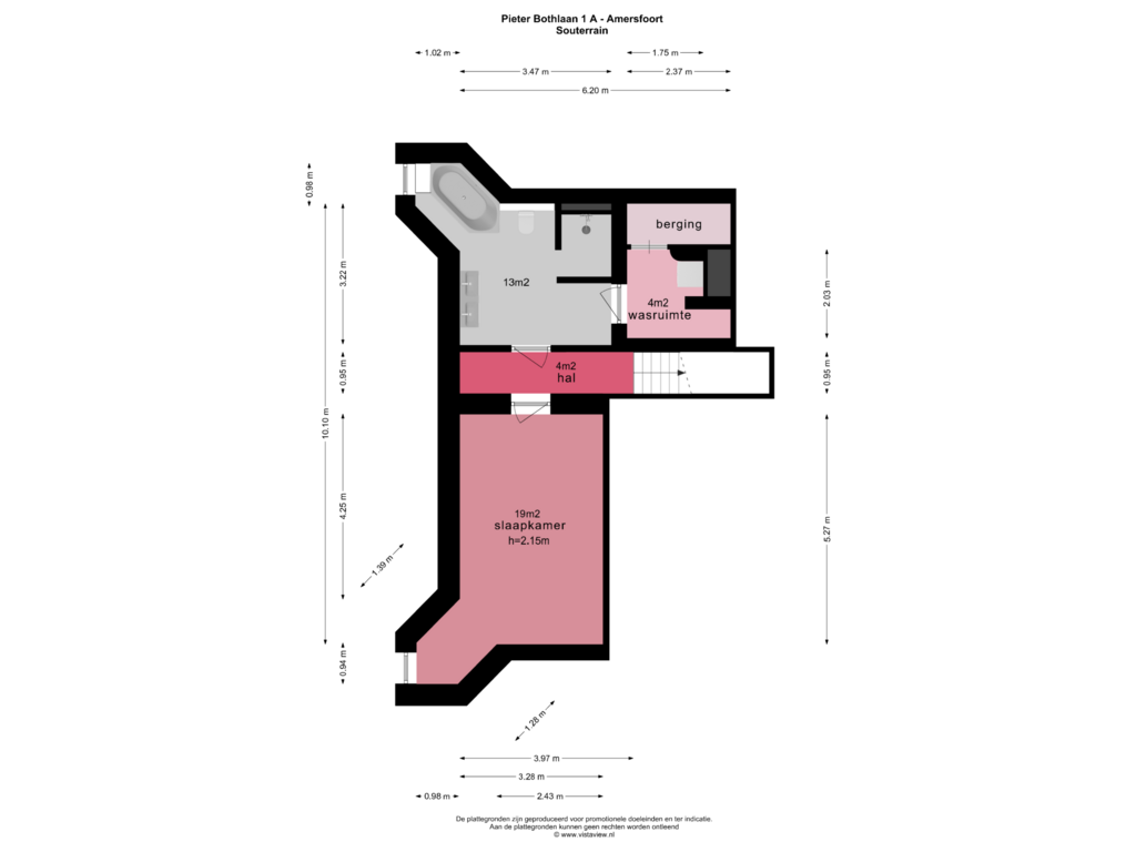 Bekijk plattegrond van SOUTERRAIN van Pieter Bothlaan 1-A