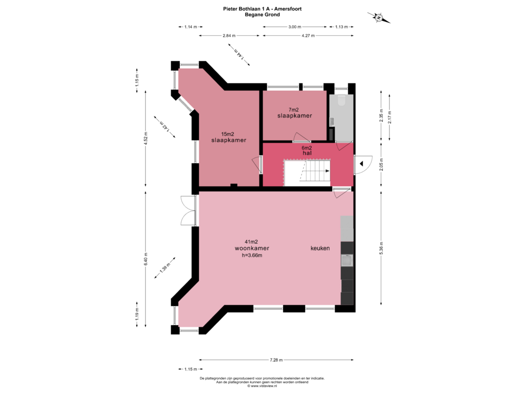 Bekijk plattegrond van BEGANE GROND van Pieter Bothlaan 1-A