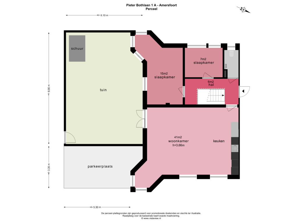 Bekijk plattegrond van PERCEEL van Pieter Bothlaan 1-A