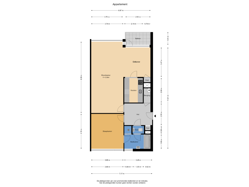 Bekijk plattegrond van Appartement van Oude Kleefsebaan 281