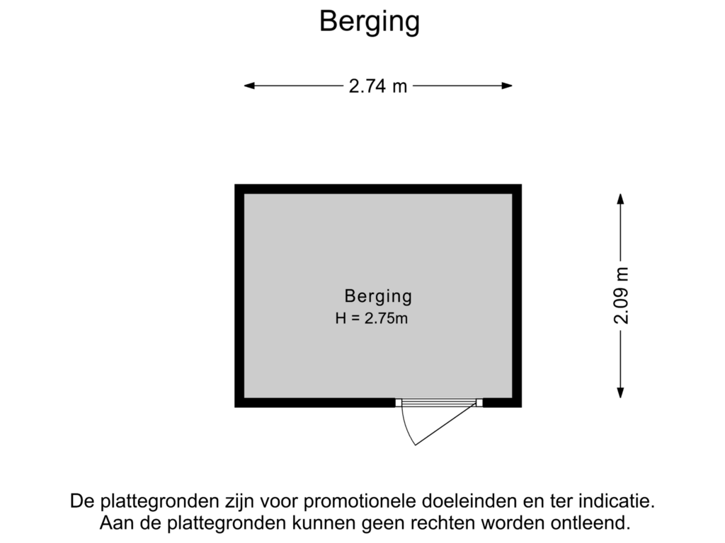 Bekijk plattegrond van Berging van Oude Kleefsebaan 281