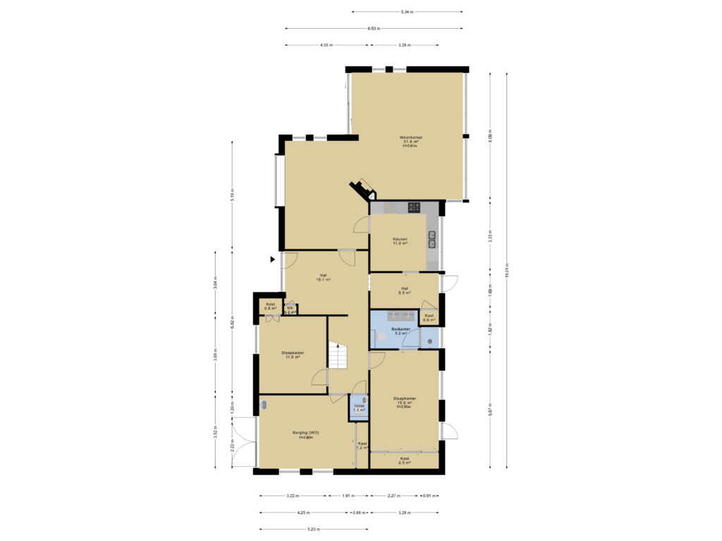 Bekijk plattegrond van Begane grond van Zandherenlaan 4