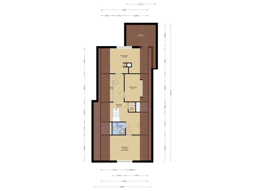 Bekijk plattegrond van 1e verdieping van Zandherenlaan 4