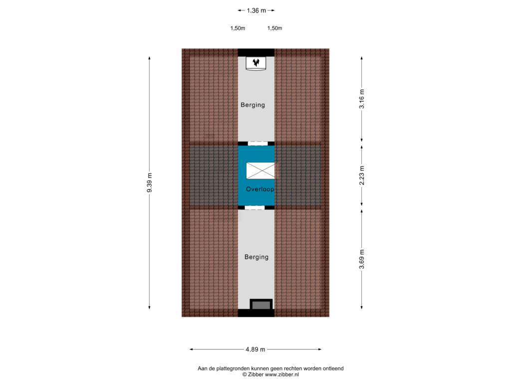 View floorplan of Zolder of Gouverneursweg 3