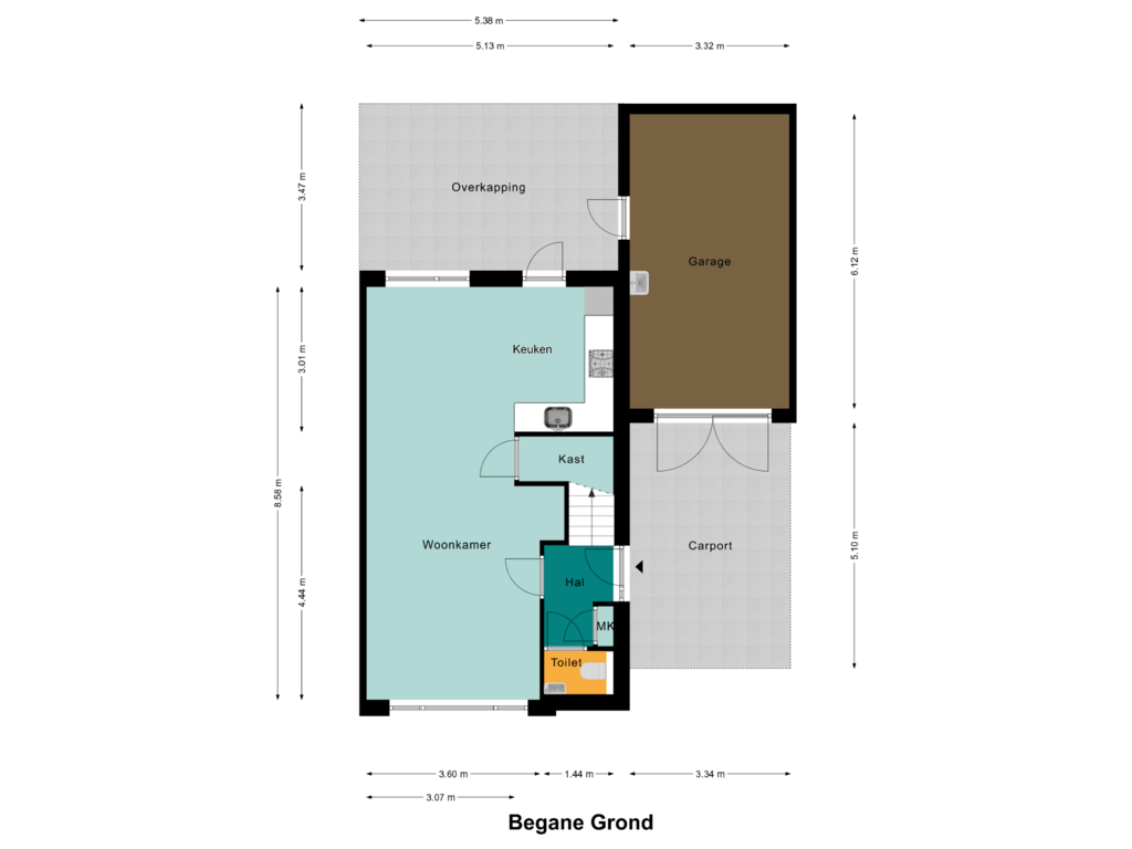 Bekijk plattegrond van Begane Grond van Ribesstraat 34