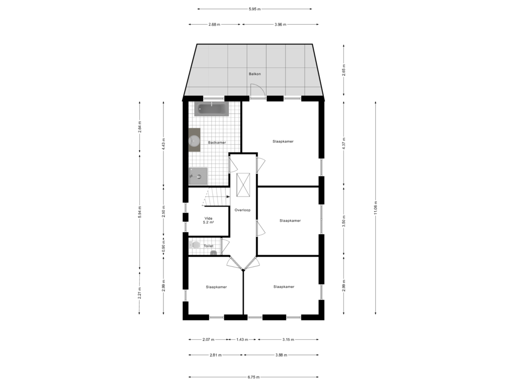 Bekijk plattegrond van 1e Verdieping van Maandenweg 25