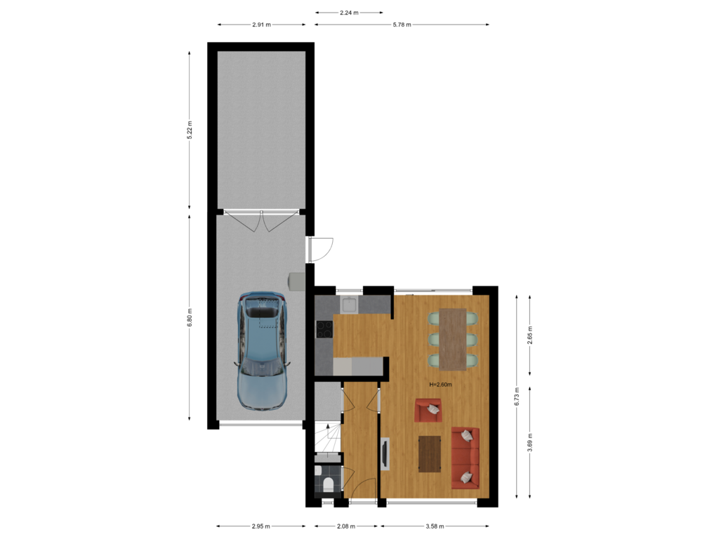 Bekijk plattegrond van Begane grond van Topaasdreef 1-A