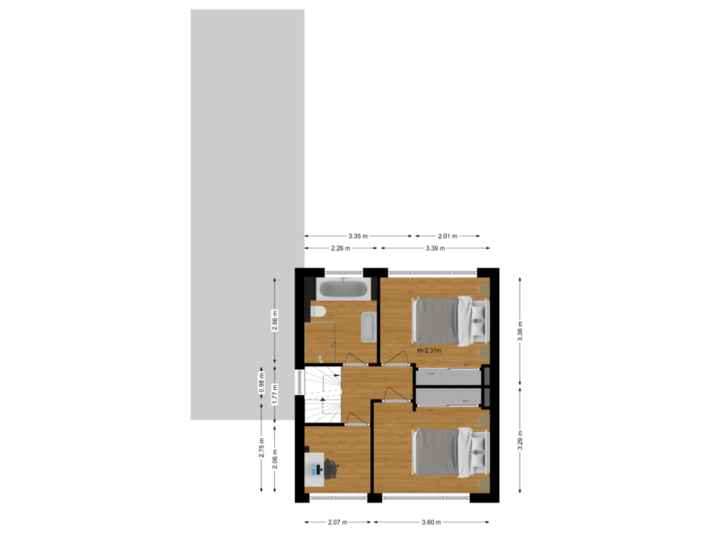 Bekijk plattegrond van Eerste verdieping van Topaasdreef 1-A