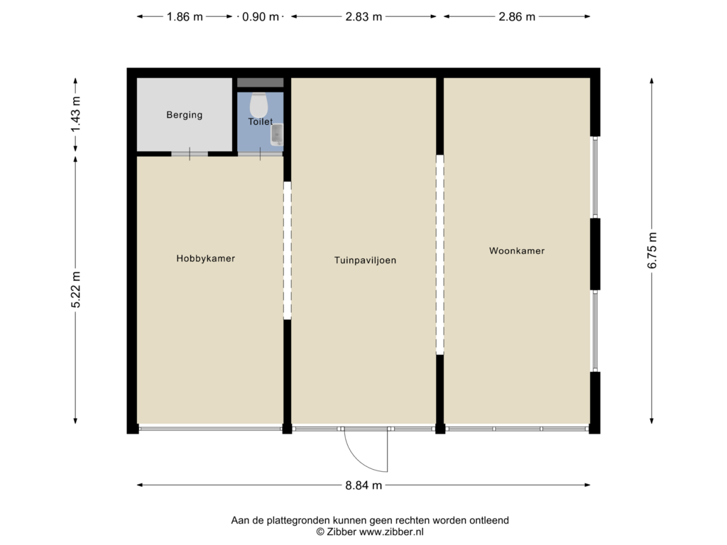 Bekijk plattegrond van Gastenverblijf van Berlagestraat 6