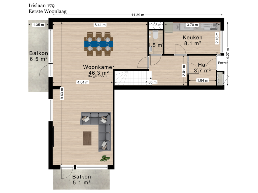 View floorplan of Eerste Woonlaag of Irislaan 179