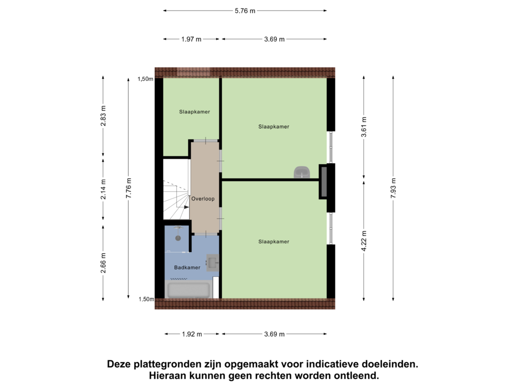 View floorplan of Tweede Verdieping of Pietersbergseweg 10